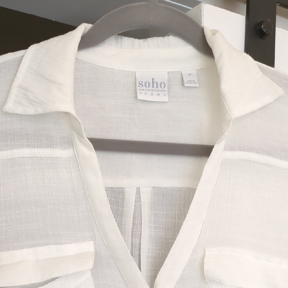 women's white gauze playful blouse